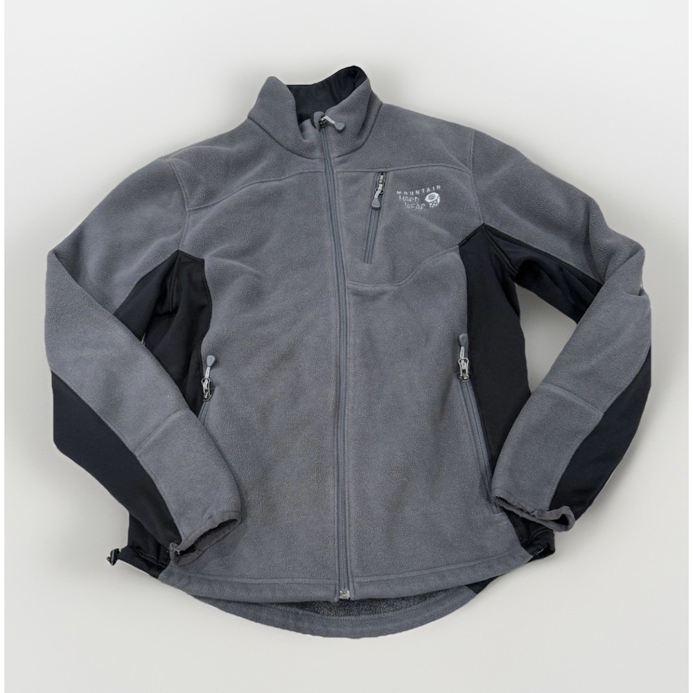 Mountain Hardware Men's Medium Gray Long Sleeve Fleece Full Zip‎ Jacket Flaws